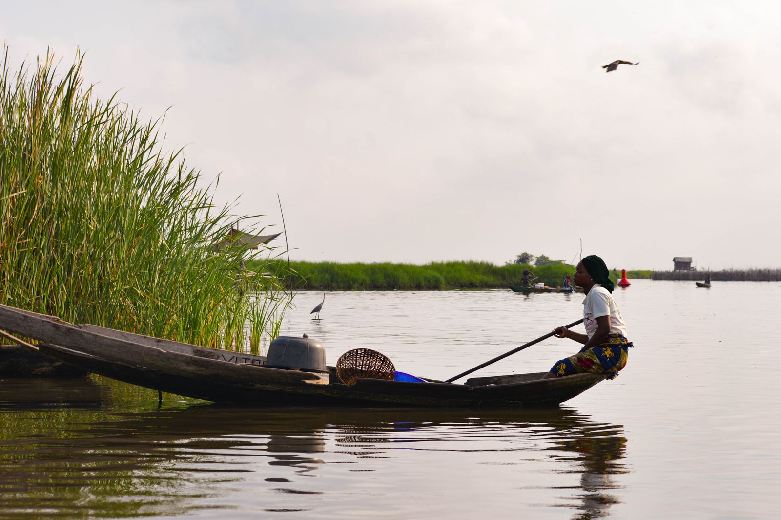 D&eacute;placement en pirogue &agrave; Ganvi&eacute;, B&eacute;nin